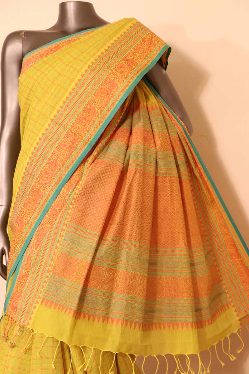 Village Thread Weave Silk Cotton Saree AG201116